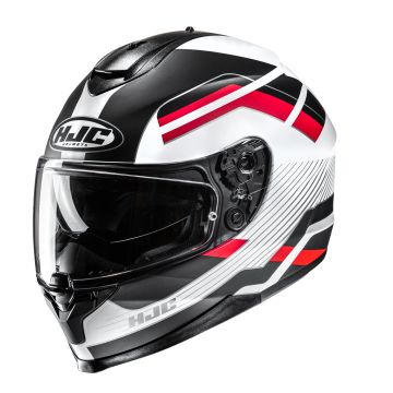 HJC C70N Belis  Zwart Wit Rood Integraalhelm