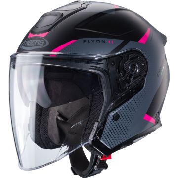 Caberg Flyon II Boss Mat Zwart Roze Jethelm