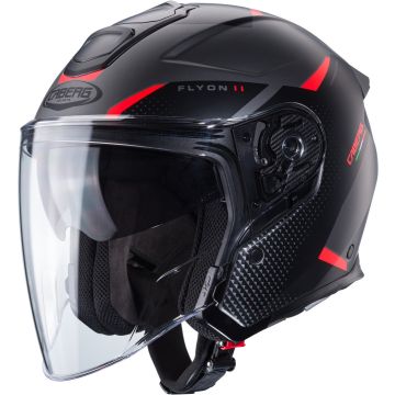 Caberg Flyon II Boss Grijs Zwart Rood Jethelm