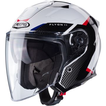 Caberg Flyon II Boss Wit Zwart Rood Jethelm