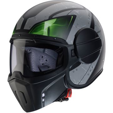 Caberg Ghost X Vyrus Mat Zwart Grijs Groen Jethelm