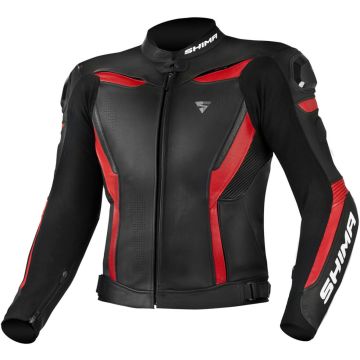 SHIMA Chase Zwart Rood Leren Motorjas