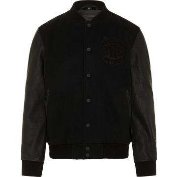 ROKKER College Black Leather / Textile Jacket