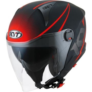 KYT D-City Colorful Mat Rood Jethelm