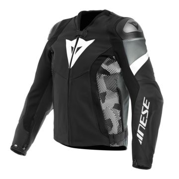 Dainese Avro Leren 5 Jas Zwart Wit Antraciet    