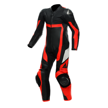 Dainese Gen-Z Junior Leather 1Pc Suit Perf. Black Fluo Red Black