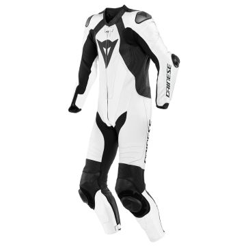 Dainese Laguna Seca 5 1Piece Lederen Geperforeerd Motorpak Wit Zwart