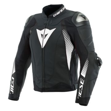 Dainese Super Speed 4 Leren Jas Zwart Mat Wit   