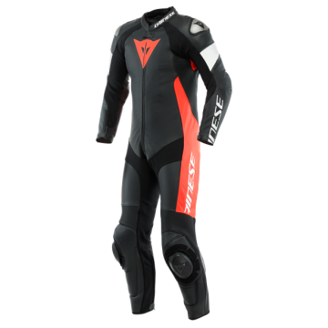 Dainese Tosa 1 Pcs Leather Suit Perf Black Fluo Red White