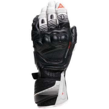 Dainese Fiero Metal Zwart Wit Fluo Rood Handschoenen