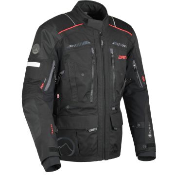 DANE Hornum Black Red Waterproof Textile Jacket
