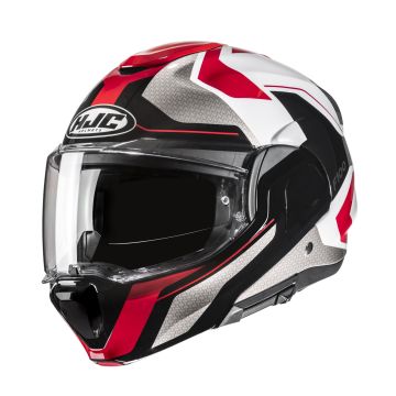 HJC F100 Bios Zwart Grijs Rood Systeemhelm