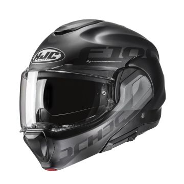 HJC F100 Hetal Zwart Grijs Systeemhelm