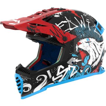 LS2 MX437 Fast II Mini Starmaw Zwart 06 Kids Crosshelm