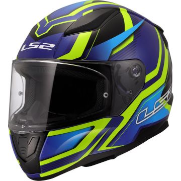 LS2 FF353 Rapid II Flitz H-Vis Geel Blauw 06 Integraalhelm