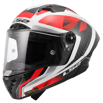 LS2 FF805 Thunder GP Aero Raute Wit Rood 06 Integraalhelm