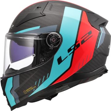 LS2 FF811 Vector II C Grid Rood Cyaan 06 Integraalhelm