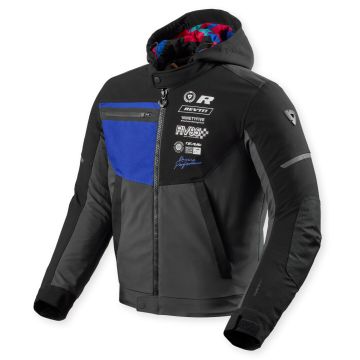 REV’IT! Haste H2O Zwart Blauw Motorjas