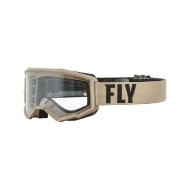FLY Racing Focus Goggle Khaki Brown Clear Lens