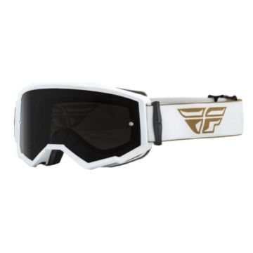 FLY Racing Zone Goggle White/Gold (Smoke Lens)