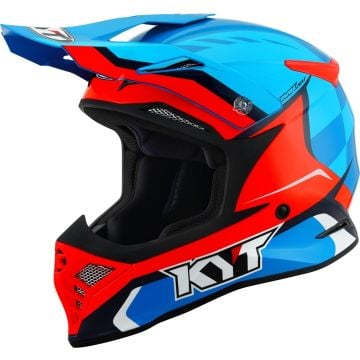 KYT Skyhawk Glowing Rood Blauw Crosshelm