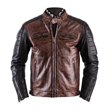 Helstons Cruiser Rag Jas Camel Zwart      