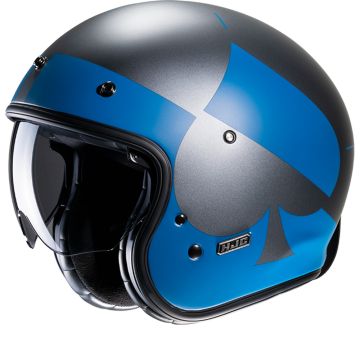 Hjc V31 Kuz Blauw Grijs MC2SF Jethelm