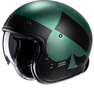 Hjc V31 Kuz Groen Zwart MC4SF Jethelm