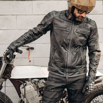 HolyFreedom Zero Summer Geperforeerde Zwart Leren Motorjas