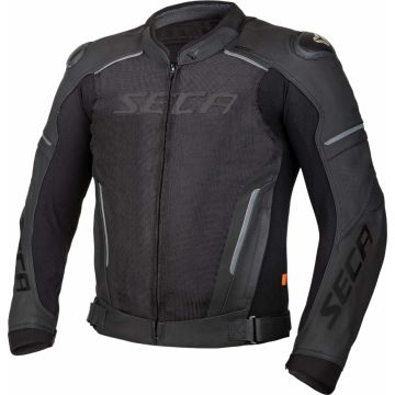 SECA Hooligan Air Mesh Black Leather Jacket