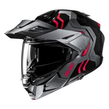 HJC i80 Velly Zwart Rood Adventure Motorhelm