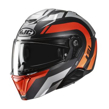 HJC i91 Arven Zwart Oranje Zilver Systeemhelm