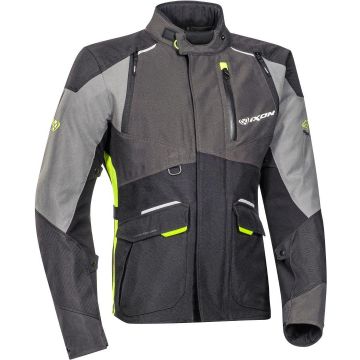 Ixon Balder Zwart Grijs Bright Geel Textiele Motorjas