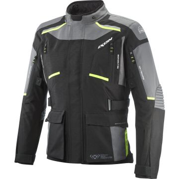 Ixon Midgard Zwart Grijs Bright Geel Waterdichte Textiele Motorjas