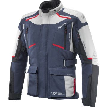 Ixon Midgard Grege Marineblauw Zwart Waterdichte Textiele Motorjas