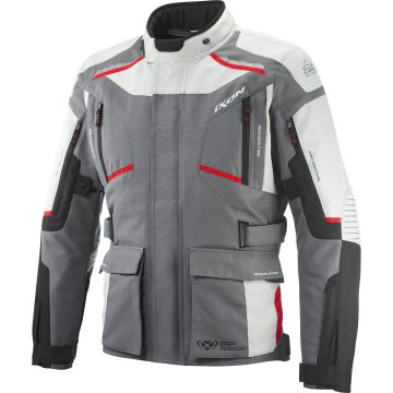 Ixon Midgard Grijs Zwart Rood Waterdichte Textiele Motorjas