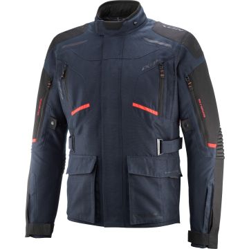 Ixon Midgard Marineblauw Bright Rood Waterdichte Textiele Motorjas