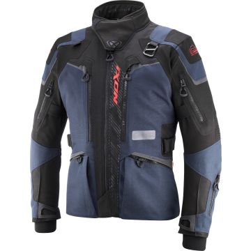 Ixon Odin Marineblauw Zwart Bright Rood Waterdichte Textiele Motorjas