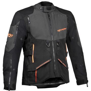 Ixon Ragnar Zwart Antraciet Oranje Textiele Motorjas
