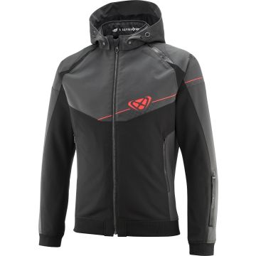 Ixon Section Zwart Antraciet Bright Rood Textiele Motorjas