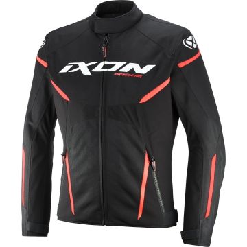 Ixon Striker 2 Air WP Zwart Wit Rood Waterdichte Textiele Motorjas
