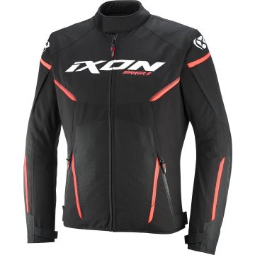 Ixon Striker 2 Zwart Wit Rood Waterdichte Textiele Motorjas