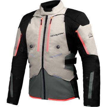 Ixon Vidar Greige Tactic Groen Rood Textiele Motorjas
