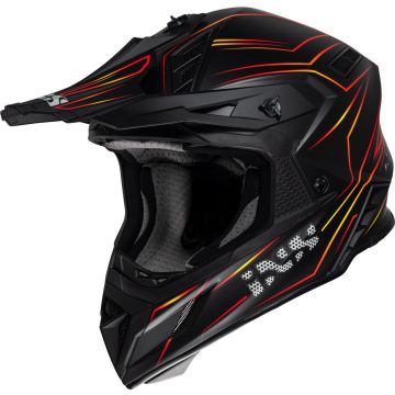 IXS iXS189FG 2.0 Mat Zwart Rood Crosshelm