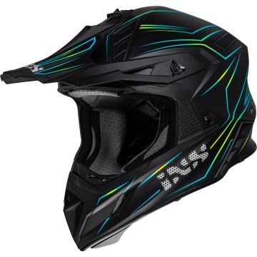 IXS iXS189FG 2.0 Mat Zwart Geel Crosshelm