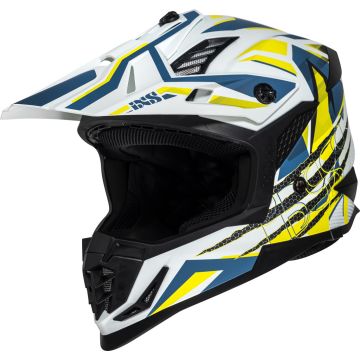 IXS iXS363 2.0 Wit Geel Blauw Crosshelm
