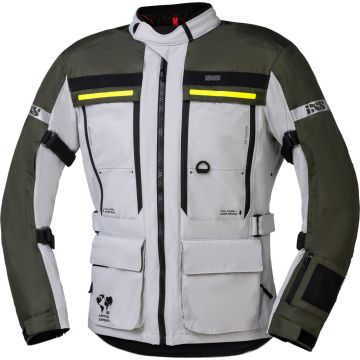 IXS Montevideo-Air 3.0 Grijs Olijfgroen Textiele Motorjas