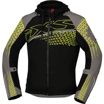 IXS Rapid-STX 1.0 Waterdichte Zwart Grijs Geel Textiele Motorjas