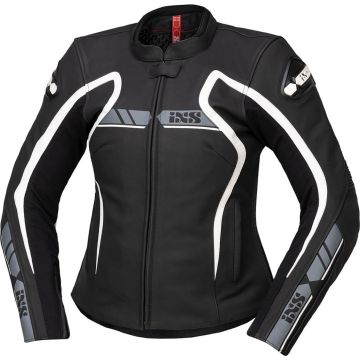 IXS RS-600 1.0 Dames Zwart Wit Leren Motorjas