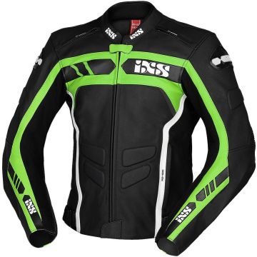 IXS Sport RS-600 1.0 Zwart Groen Wit Leren Motorjas